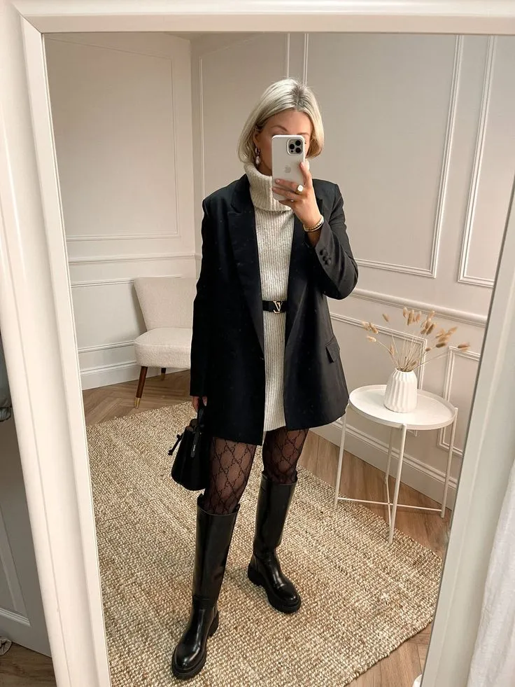 How to Style Your Dresses with Boots in Fall and Winter