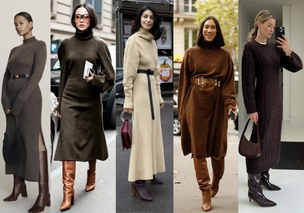 How to Style Your Dresses with Boots in Fall and Winter